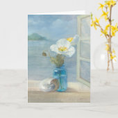 Carte Fleur blanche dominant la mer (Fleur jaune)