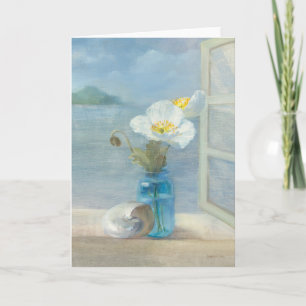 Carte Fleur blanche dominant la mer