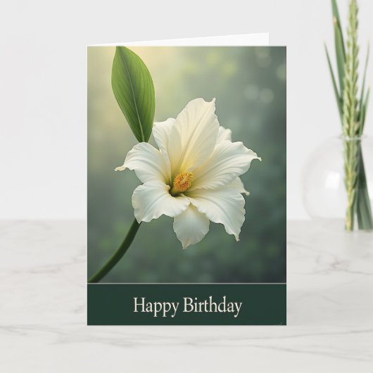 Carte Fleur Blanche Douce (Devant)