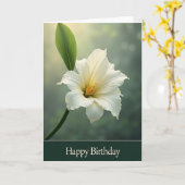 Carte Fleur Blanche Douce (Fleur jaune)