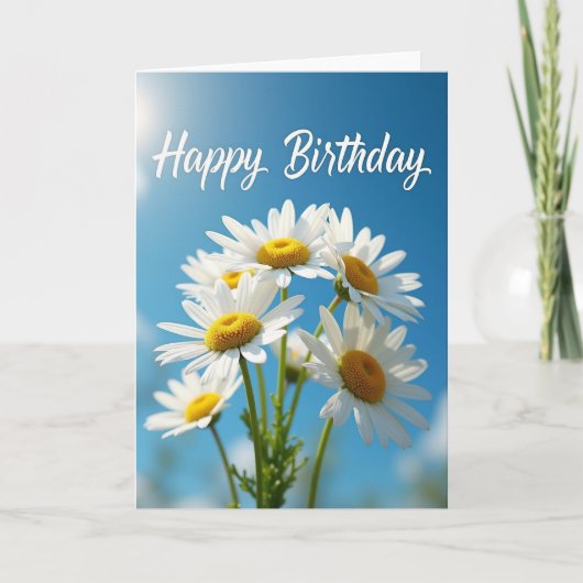 Carte Fleur Blanche Joyeuse (Devant)