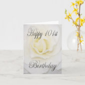Carte Fleur blanche Joyeux 101e anniversaire (Fleur jaune)