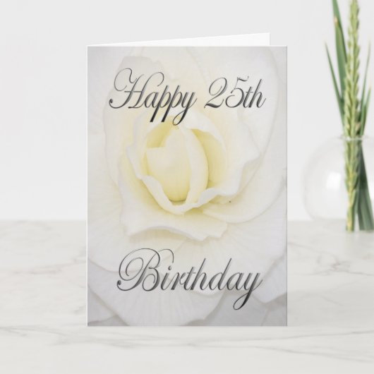 Carte Fleur blanche Joyeux 25e anniversaire (Devant)