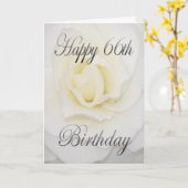 Carte Fleur blanche Joyeux 66e anniversaire (Fleur jaune)