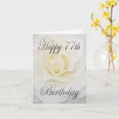 Carte Fleur blanche Joyeux 77e anniversaire (Fleur jaune)