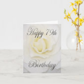 Carte Fleur blanche Joyeux 79e anniversaire (Fleur jaune)