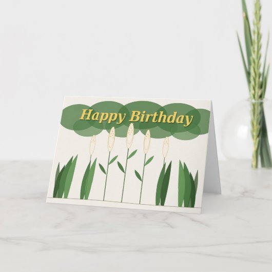 Carte Fleur Blanche Joyeux Anniversaire (Devant)