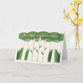 Carte Fleur Blanche Joyeux Anniversaire (Fleur jaune)
