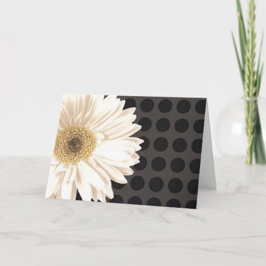 Carte Fleur Blanche Points Noirs (Devant)