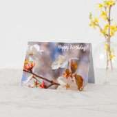 Carte Fleur Blanche Sakura Et Feuilles Oranges (Fleur jaune)