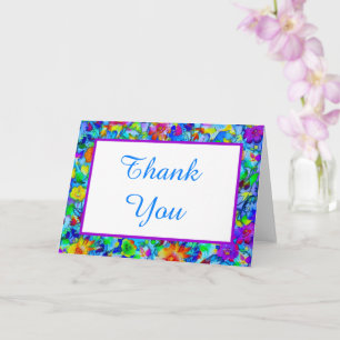 Carte Fleur bleu vif