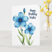 Carte Fleur Bleue à Points (Fleur jaune)