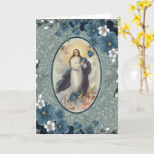 Carte Fleur Bleue | Catholique | Vierge Mère Marie (Fleur jaune)