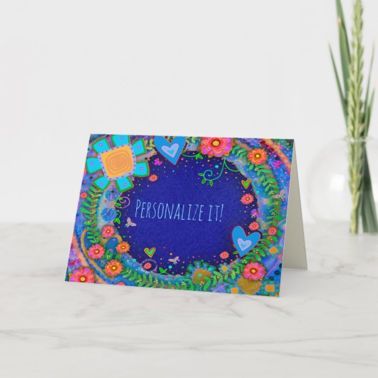 Carte Fleur bleue Inspiribilité Florale sur mesure Amuse (Devant)