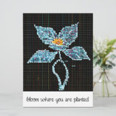 Carte Fleur bleue | Pixels modernes | Fleur où planté (Debout devant)