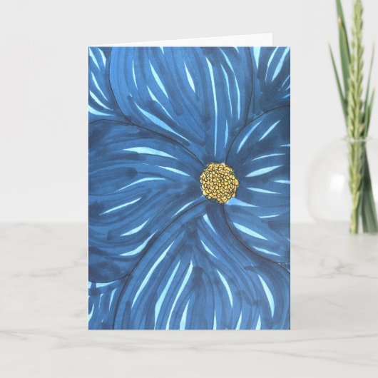 Carte Fleur Bleue Pleine Vide (Devant)