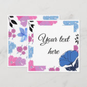 Carte Fleur Bleue & Rose (Devant / Derrière)