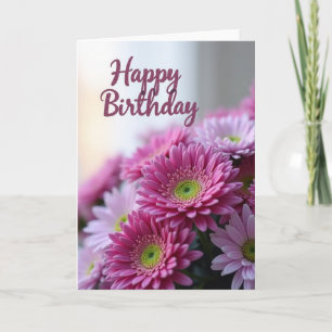 Carte Fleur Bonheur Rayée