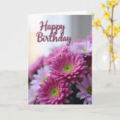 Carte Fleur Bonheur Rayée (Fleur jaune)