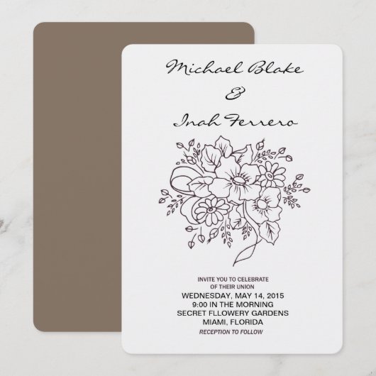 Carte fleur botanique (Devant / Derrière)