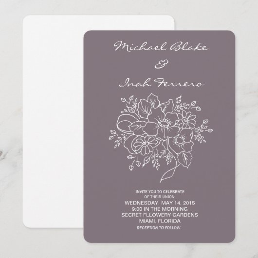 Carte fleur botanique (Devant / Derrière)