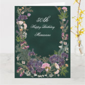 Carte Fleur botanique d'anniversaire sur Moody Forest Gr (Fleur jaune)