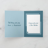 Carte Fleur Bouquet Mariage Félicitations bleu (Intérieur)