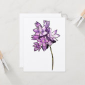 Carte Fleur Brodiaea (Devant/Arrière en situation)