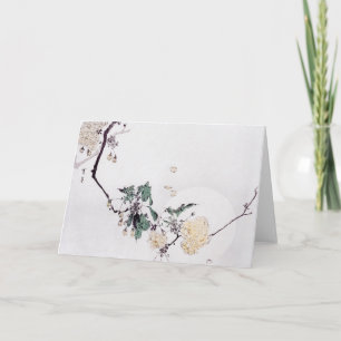 Carte Fleur cerise et Pleine lune, Watanabe Seitei