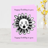 Carte Fleur chantante - Bonne Chanson d'anniversaire - R (Fleur jaune)