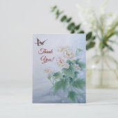 Carte Fleur chinoise avec papillon (Debout devant)