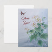 Carte Fleur chinoise avec papillon (Devant / Derrière)