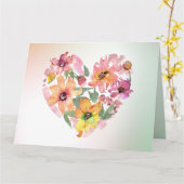 Carte Fleur Cœur (Fleur jaune)