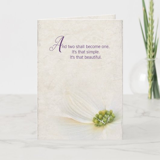 Carte fleur cosmos mariage (Devant)