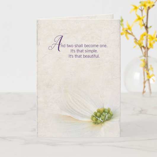 Carte fleur cosmos mariage (Fleur jaune)