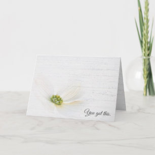 Carte Fleur Cosmos Sur Bois Blanchi