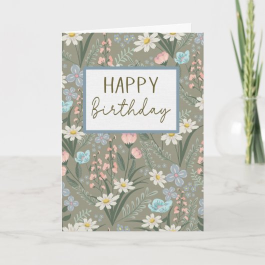 Carte Fleur Cottagecore d'anniversaire (Devant)