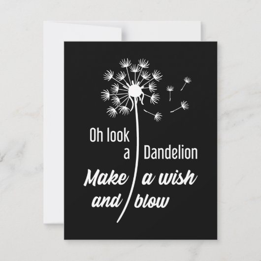 Carte Fleur Dandelion Font Un Souhait Et Souffle (Devant)
