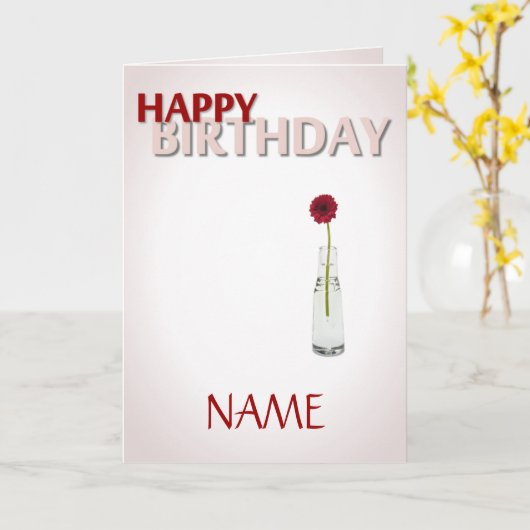 Carte Fleur d'anniversaire (Fleur jaune)