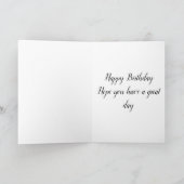 Carte Fleur d'anniversaire blanc et noir (Intérieur)