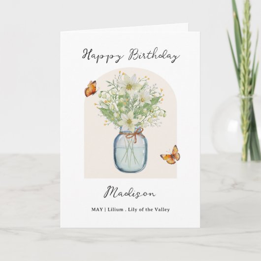 Carte Fleur d'anniversaire de mai (Devant)