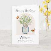 Carte Fleur d'anniversaire de mai (Fleur jaune)