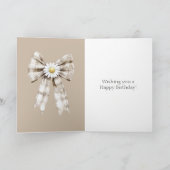 Carte Fleur d'anniversaire de marguerite à ruban blanc C (Intérieur)