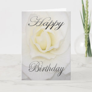 Carte Fleur d'anniversaire en blanc