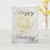 Carte Fleur d'anniversaire en blanc (Fleur jaune)