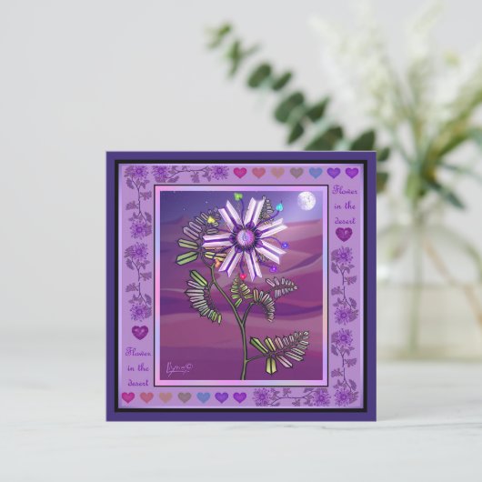 Carte Fleur dans le désert (Debout devant)