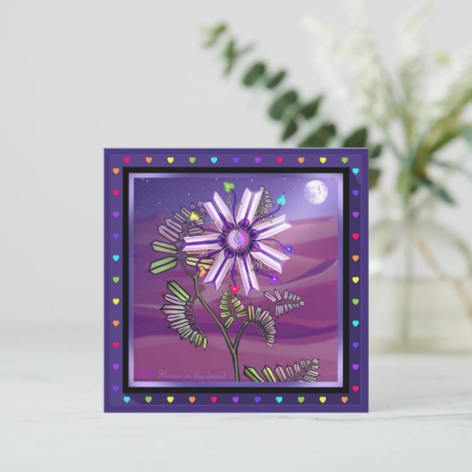 Carte Fleur dans le désert (Debout devant)