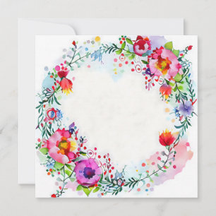 Carte Fleur d'aquarelle Loose Happy et brillant