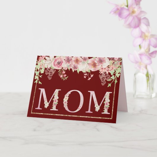 Carte Fleur d'aquarelle rose à la fête des mères de cann (Orchidée)