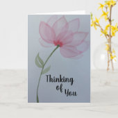 Carte Fleur d'aquarelle rose en pensant à vous vierge in (Fleur jaune)